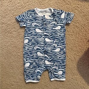 Magnetic Me Navy Whale Print Bodysuit